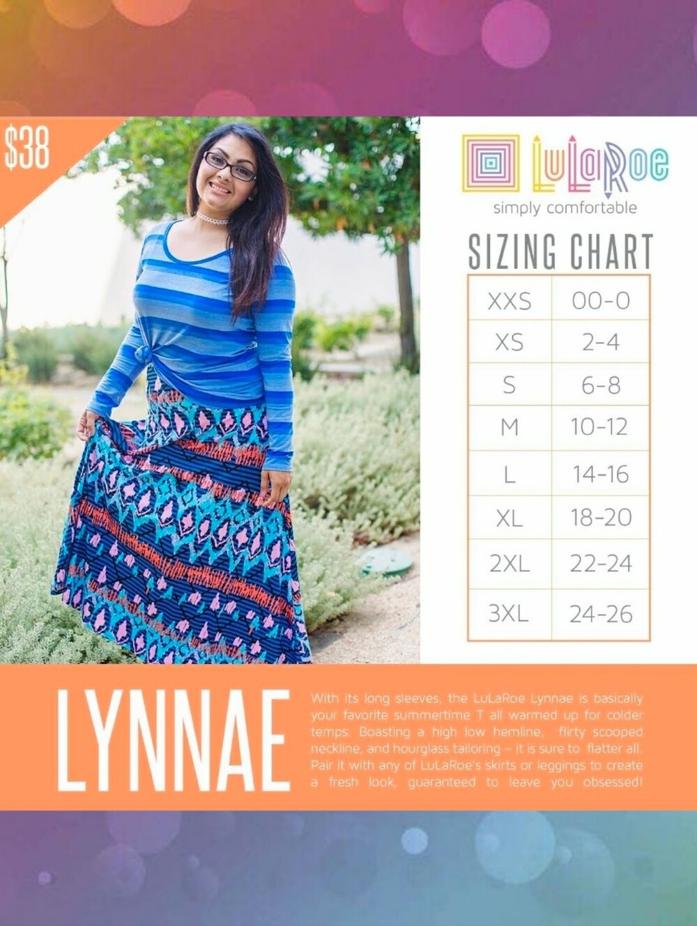 NWT Lularoe S Lynnae Orange Coral Peach Ombre Striped Tunic Top - Picture 6 of 14